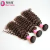 Peruca Africana Fábrica de Perucas Alibaba Marrom 2# Ondulado Profundo Mechas de Cabelo Humano