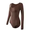 Modelador Sem Costura Tamanho Grande Europeu e Americano Manga Longa Corset Feminino Controle de Barriga Pós-Parto Levanta Bumbum Body Triângulo