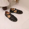 Sandalias de Moda Verano 2025 de Piel de Cabra Ligeras, Cómodas, Transpirables, Antideslizantes, Trenzadas, Estilo Retro Francés, Piel Genuina Original