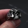 Anillo de calavera de hip-hop europeo y americano para hombre, estilo ins, nicho, retro, anillo de calavera de serpiente, joyería de comercio exterior al por mayor