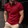 2025 Verano Nuevo Transfronterizo Europeo y Americano Exportación Camiseta de Manga Corta para Hombre Moda Casual Camisa Polo para Hombre Tendencia