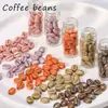 Grânulos de vidro tcheco imitação grãos de café diy pulseira feita à mão colar corrente de celular com contas acessórios material