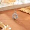 Colgante de Plata de Ley S925 Vintage, Moderno Colgante Hueco Ovalado para Piedra 6*8mm Accesorios de Joyería DIY
