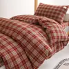 Juego de tres piezas para dormitorio de estudiante universitario de funda de edredón de algodón lavado y sábana para cama individual litera colchón ropa de cama juego de seis piezas