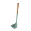 Espátula de Silicona de Grado Alimenticio, Espátula para Cocinar, Sartén Antiadherente, Espátula Especial de Haya para el Hogar, Cuchara para Arroz, Cuchara para Sopa, Juego de Coladores