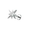 Erizo de Mar Polaris Estrella Hexaédrica Labret Plano F136 Pendientes de Titanio Circonita Cuerpo de Aleación de Titanio Piercing Joyería