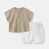 Conjunto Infantil de Manga Curta em Gaze de Algodão Puro para Bebê, Casual, para Casa, Conjunto de Duas Peças, Absorvente de Suor, Respirável e Confortável, Pijama Infantil