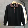 Moletom com Zíper Parcial e Gola Lapela de Manga Longa Masculino Casual Estilo Old Money Jaqueta Nova Chegada Outono/Inverno 2026 Top
