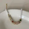 Pulsera de Zirconia Perla Azúcar Arcoíris Textura Lujo Ligero para Mujer Pulsera de Muñeca Moda Francesa de Gama Alta Tendencia Joyería
