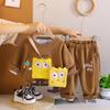 Conjunto de Ropa de Otoño para Niños 2025 Nueva Ropa Infantil Moderna Sudadera con Bolsa de Dibujos Animados para Bebé Ropa Casual de Primavera y Otoño para Niños
