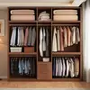 Armario para uso doméstico, mueble de almacenamiento para dormitorio, adecuado para apartamentos de alquiler, con puertas dobles, compartimentos separados, armario económico para almacenamiento infantil, mueble para mirador