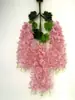Flor de Glicina Morada Simulada Flor de Glicina Morada Densa Hojas de Árbol Falsas Planta de Enredadera de Plástico Decoración de Techo Enredadera de Árbol Plantas Verdes
