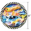 Nuevo Mantel de Fiesta de Cumpleaños de Dibujos Animados Temático de Hot Wheels de Amazon para Niños, Set de Decoración para Mesa de Carreras