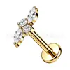 Aretes de Aleación de Titanio F136 Set de Rosca Interna con Piercings Labiales de Circonita Piercings de Cartílago Auricular Joyería de Body Piercing de Titanio G23 Accesorios