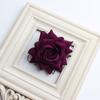 Cabeza de Rosa de Terciopelo Simulado Pastel Horneado Rosa Roja Material para Corsage Flor Decorativa para Ropa Flor de Boda