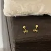 Brincos de Laço Dourado Mini Tarraxas para Mulheres com Orelhas Furadas, Brincos Elegantes e de Alta Qualidade para o Dia a Dia Atacado
