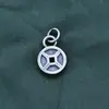 Plata de Ley S925 Plata Pura Retro Moneda de Cobre Colgante Accesorios DIY Pulsera de Cuerda Hecha a Mano Collar Colgante Joyería