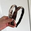Moda Leopard Twist Hair Hoop Feminino Simples Elegante Prensado Hair Hoop Out Simple All-match Antiderrapante Hair Stamp Headwear Feminino