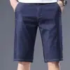 Shorts Jeans Masculino Novo de Verão Calças de Cinco Pontos Retas Largas de Cintura Média Tridimensionais Elásticas Frescas Calças Médias para Homens
