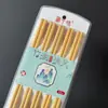 Caixa blister 10 pares de hashis de bambu doméstico sem nó cor natural hashis de bambu barraca de rua rio lago hashis de bambu carbonizado atacado