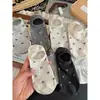 Calcetines finos de verano estilo miu para mujer, con lazo, escote bajo, tipo calcetín invisible, calados, transpirables.