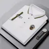 2026 Verano Negocios Nuevo Hombre Manga Corta Camisa Polo para Hombre Cuello Solapa Casual Color Sólido Moda Bordado Imitación Algodón T