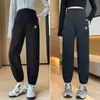 Pantalones casuales de maternidad para primavera y otoño, corte holgado, sin opresión alrededor del vientre, de cintura alta, de soporte y adecuados para el ejercicio, con puños elásticos