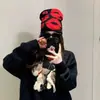 Chapéu de Tricô Sexy Lábios Outono e Inverno para Mulheres Personalidade Hip-Hop Estilo Europeu e Americano Chapéu Frio de Rua Chapéu Pulôver Atacado