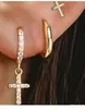 Amazon Orelhas de Zircônia Cúbica com Diamantes em Ouro Real 18K Cobre Argola Círculo com Diamantes para Mulheres em estoque