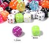 50 Peças/Saco Acrílico 8mm Colorido Transparente Cubos Dado Contas DIY Mahjong Contas Espaçadoras Pequenos Acessórios de Joias