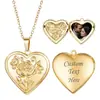 Pingente de Aço Inoxidável 316L Estilo Moda Transfronteiriça Flor Rosa Abridor Transferência de Calor Foto Coração Locket Colar para Mulheres