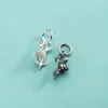 Colgante de Flor de Plata de Ley S925 Colgante de Flor Colgante de Hoja de Ginkgo Copo de Nieve Loto Colgante para Pulsera de Cuentas Hecha a Mano DIY