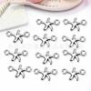 Europa y Estados Unidos transfronterizo 16x 9mm retro aleación de zinc plata antigua estrella de mar doble colgante conector diy accesorios para joyería al por mayor