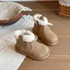 Botas de Nieve para Niñas Estilo Nuevo de Otoño Botas de Algodón Calientes Engrosadas con Felpa Botas Cortas para Niños Botas de Algodón Suaves Antideslizantes para Niños Medianos y Grandes