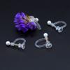 Pendientes de resina transparente de plástico sin agujero para la oreja, joyería DIY, clip para la oreja, ajuste invisible, resorte elástico, accesorios al por mayor