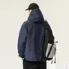 Jaqueta de Penas de Pato Brancas Nova de Inverno Masculina de Comprimento Médio Moda Americana Marca Solta Casual Jaqueta de Trabalho Jaqueta com Capuz