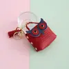 Llavero de Búho Lindo Cuerda de Mano de Cuero PU para Bolso Billetera Colgante Joyería Caja de Auriculares Mini Almacenamiento Bolsa Pequeña
