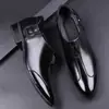 Zapatos de Cuero para Hombre con Punta Aguda, Más Vendidos en Amazon Transfronterizos, Estilo Británico, Casual de Negocios, Slip-on Versátiles - 25412