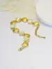Explotaciones transfronterizas al por mayor pulsera geométrica simple de calcedonia para mujer con incrustaciones de ópalo en oro, empaque independiente, europea y americana