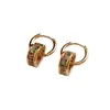 Moda Europea y Americana Exquisitos Pendientes de Corazón de Circonita Coloridos Dopamina de Lujo Ligero de Gama Alta Versátiles Brazaletes para Orejas Pendientes para Mujeres