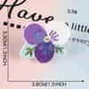 Parche autoadhesivo con diseño de conejo de dibujos animados para bordado por computadora, accesorio para prendas, insignia con letras, cuenta de mano, adhesivo de tela