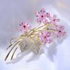 Broche con Circonitas 2019 para Mujer, Broche Floral, Ramillete de Mujer, Vestido, Boda, Joyería Coreana, Elementos Florales