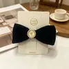 Pinza para el Cabello con Forma de Corazón y Lazo de Terciopelo Negro, Estilo Chanel, Elegante Accesorio Vintage Francés para el Cabello