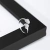Anel de prata esterlina 925 com zircônia em forma de coração, anel feminino com design antidesbotamento, anel de amor, nicho, anel de vento frio, atacado