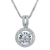 Venta caliente en vivo collar de moissanita simulada de 2 quilates cadena para clavícula de mujer ocho corazones ocho flechas colgante de circonita cúbica joyería