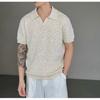 Camiseta Masculina Casual Texturizada de Manga Curta Designed Amazon 2025 Nova Tricotada Casual Elegante Top Tendência