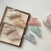 Elegante Presilha de Cabelo Estilo Francês com Design de Trevo, Presilha de Cabelo de Acetato de Trevo da Sorte para a Parte de Trás da Cabeça, Acessório de Cabelo Presilha Tubarão para Mulheres