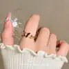 Moderna y Sofisticada, Exquisita y Versátil, Anillo de Flor y Mariposa Brillante de Moda, Exquisita y Única, Anillo Versátil y de Lujo Ligero para Mujer