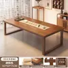 Escritorio de Madera Maciza para Sala de Estar, Escritorio Largo Grande, Mesa Rectangular de Estudio, Mesa Larga de Lectura, Banco de Trabajo para el Hogar