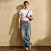 Novas calças jeans de brim lavadas estilo americano, unissex, de corte solto, perna larga, relaxadas, retrô e casuais.